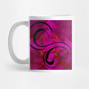 Black Swirls on Magenta Shapes Mug